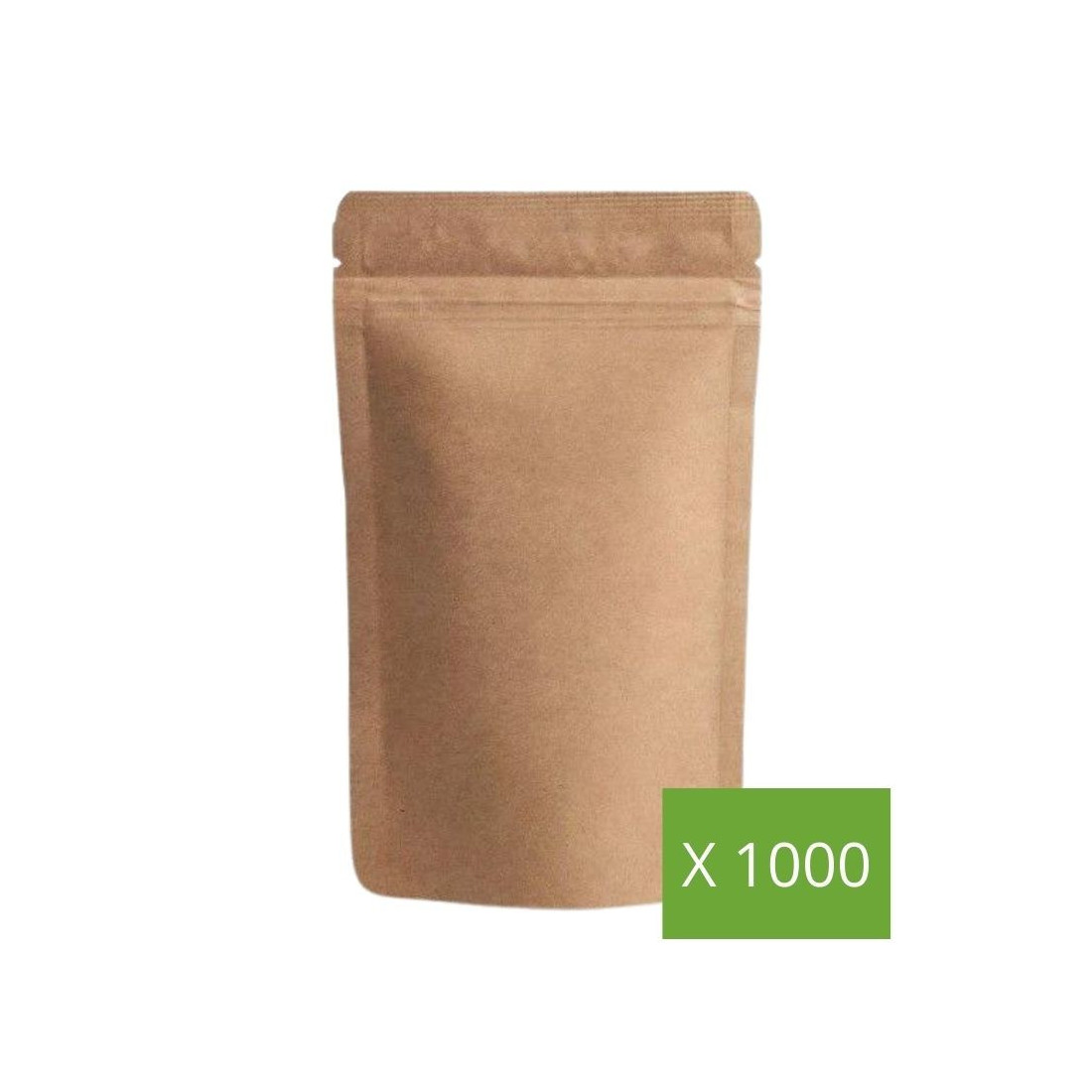 Lot of 1000 units - Doypack Kraft 100gr - Medium Size - Supplieroftea.com - Packaging