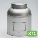 Metal Tea Tins - 12 Grey Victorian Tins