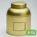 Bulk tea tin - Gold tea box - Set of 12 gold boxes