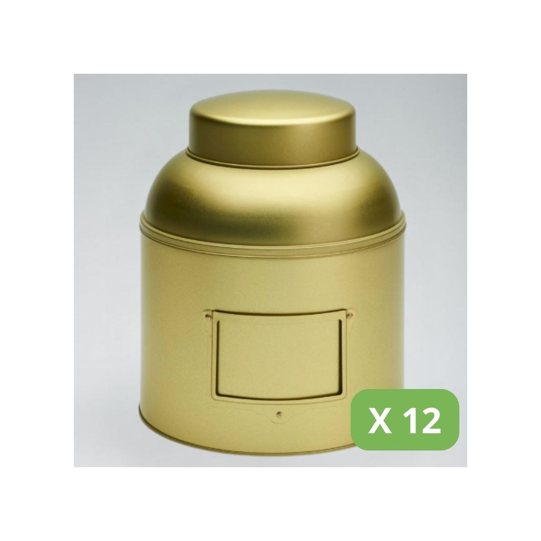 Bulk tea tin - Gold tea box - Set of 12 gold boxes