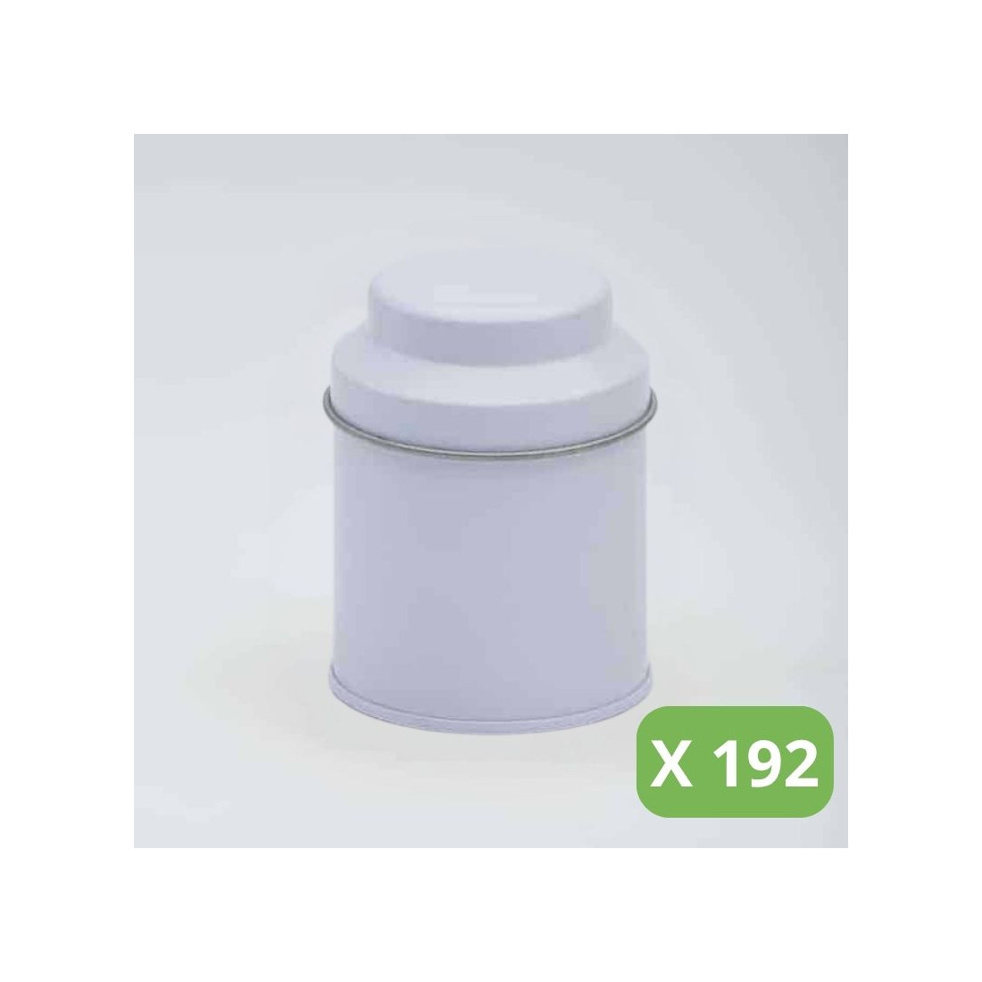 Bulk Tea Tins - white metal tin - Pack of 192 - 30g Tins