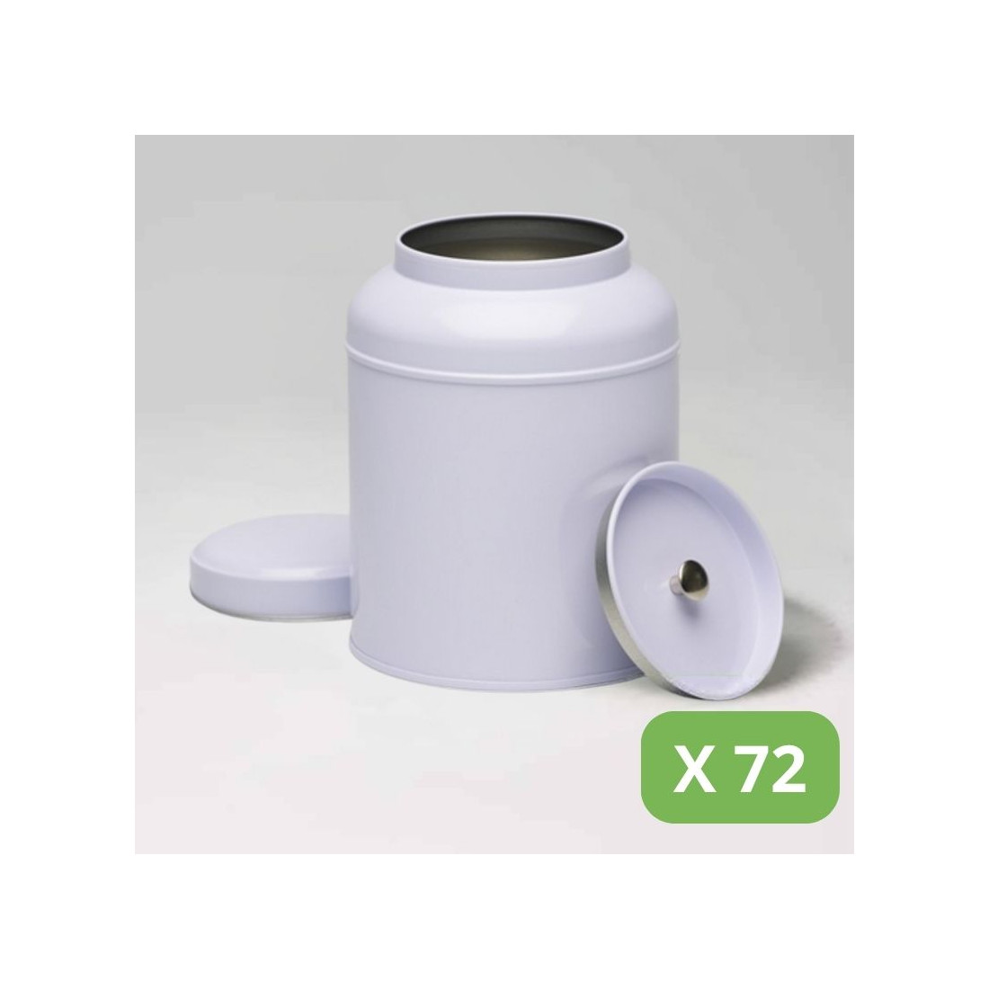 Metal Tea Tin - 72 White Victorian Tins (150g)