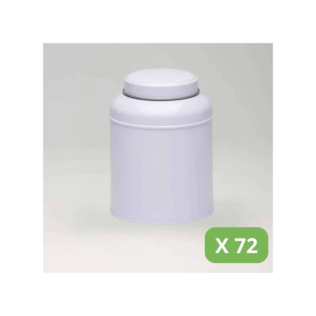 Metal Tea Tin - 72 White Victorian Tins (150g)