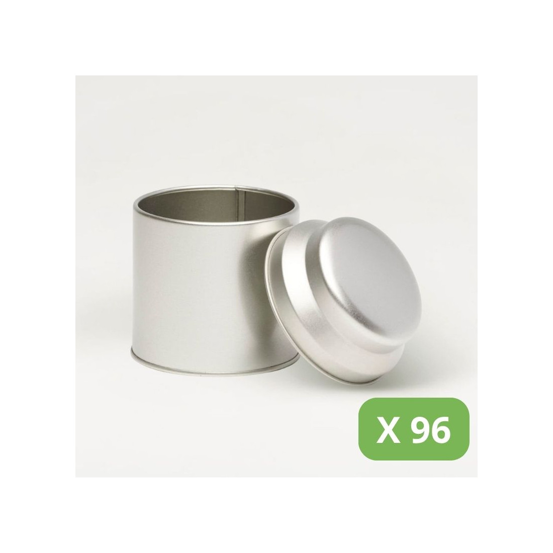 Bulk Tea Tins - grey metal tin - Pack of 96 50g Tins