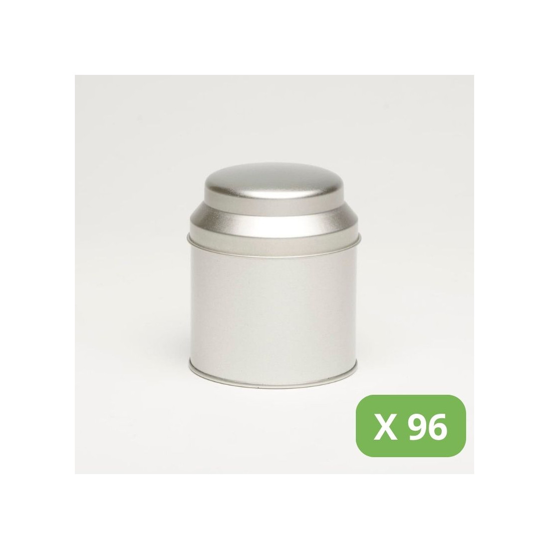 Bulk Tea Tins - grey metal tin - Pack of 96 50g Tins
