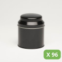 Bulk Tea Tins - black metal tin - Pack of 96 50g Tins
