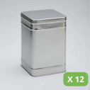 Metal Tea Tins - Grey Square Tin (1.2kg)
