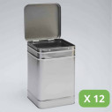 Metal Tea Tins - Grey Square Tin (1.2kg)