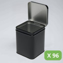 Bulk Tea Tin 100g - Loose tea tin - Black square tin
