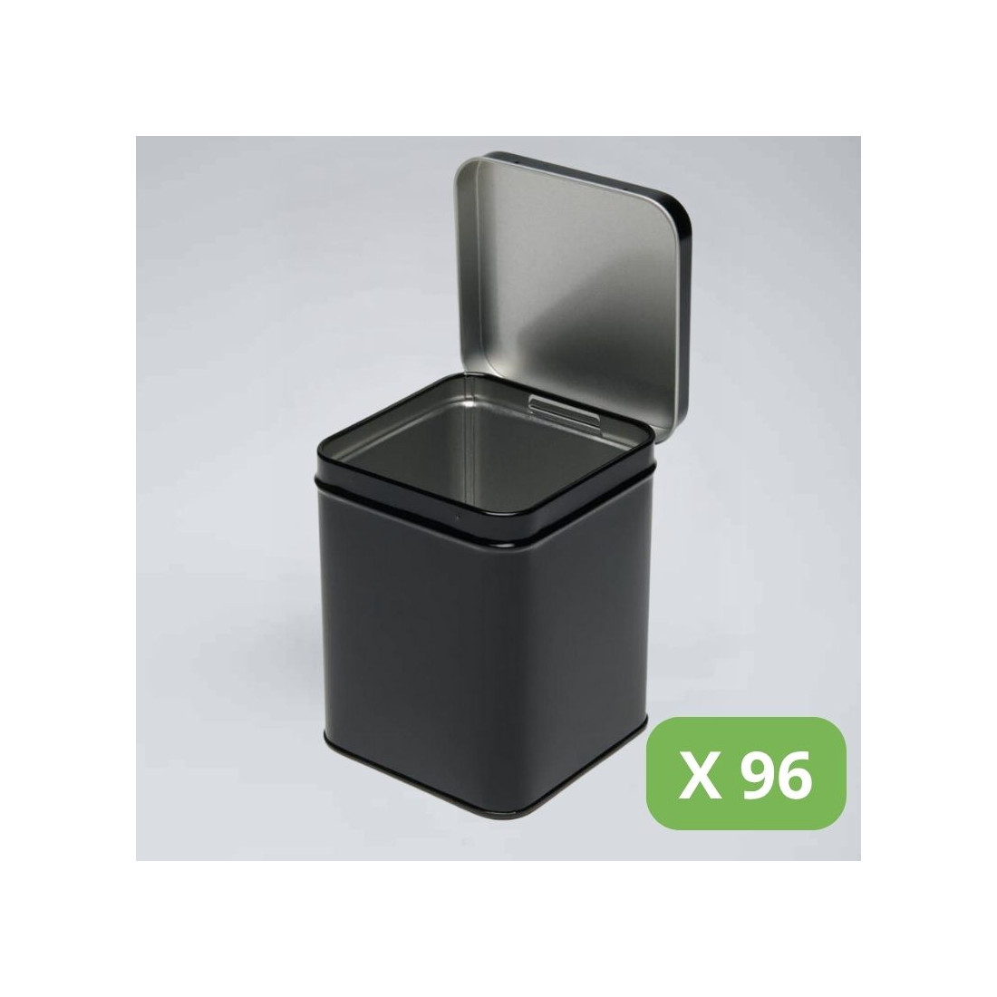 Bulk Tea Tin 100g - Loose tea tin - Black square tin