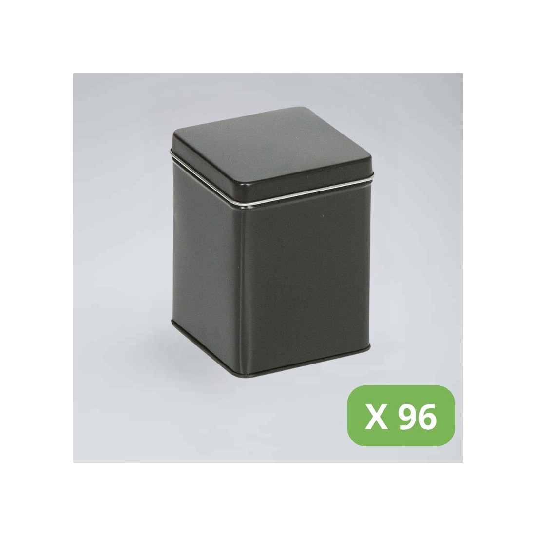 Bulk Tea Tin 100g - Loose tea tin - Black square tin