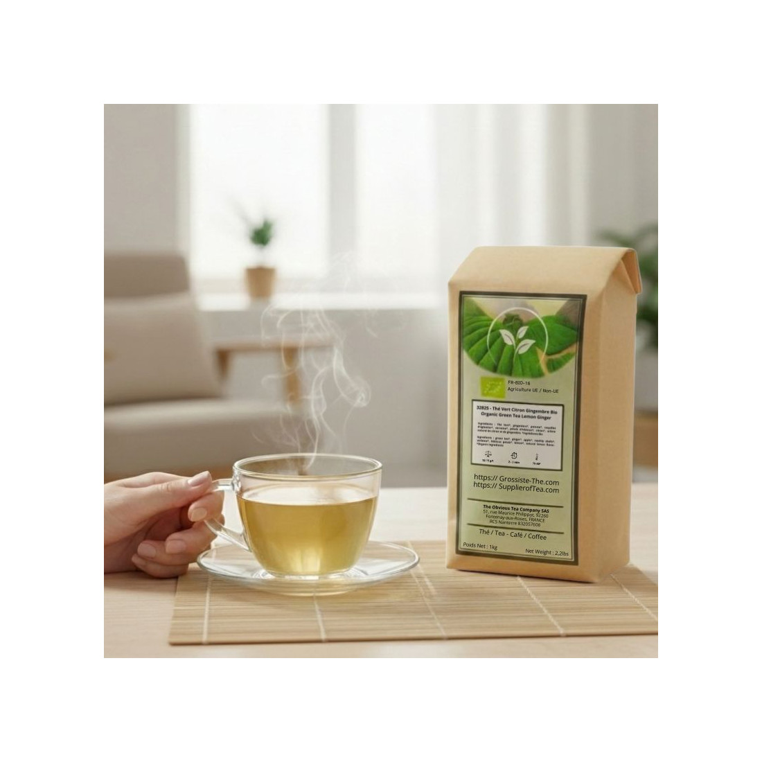 Loose Green Tea Lemon Ginger - Wholesaler organic tea