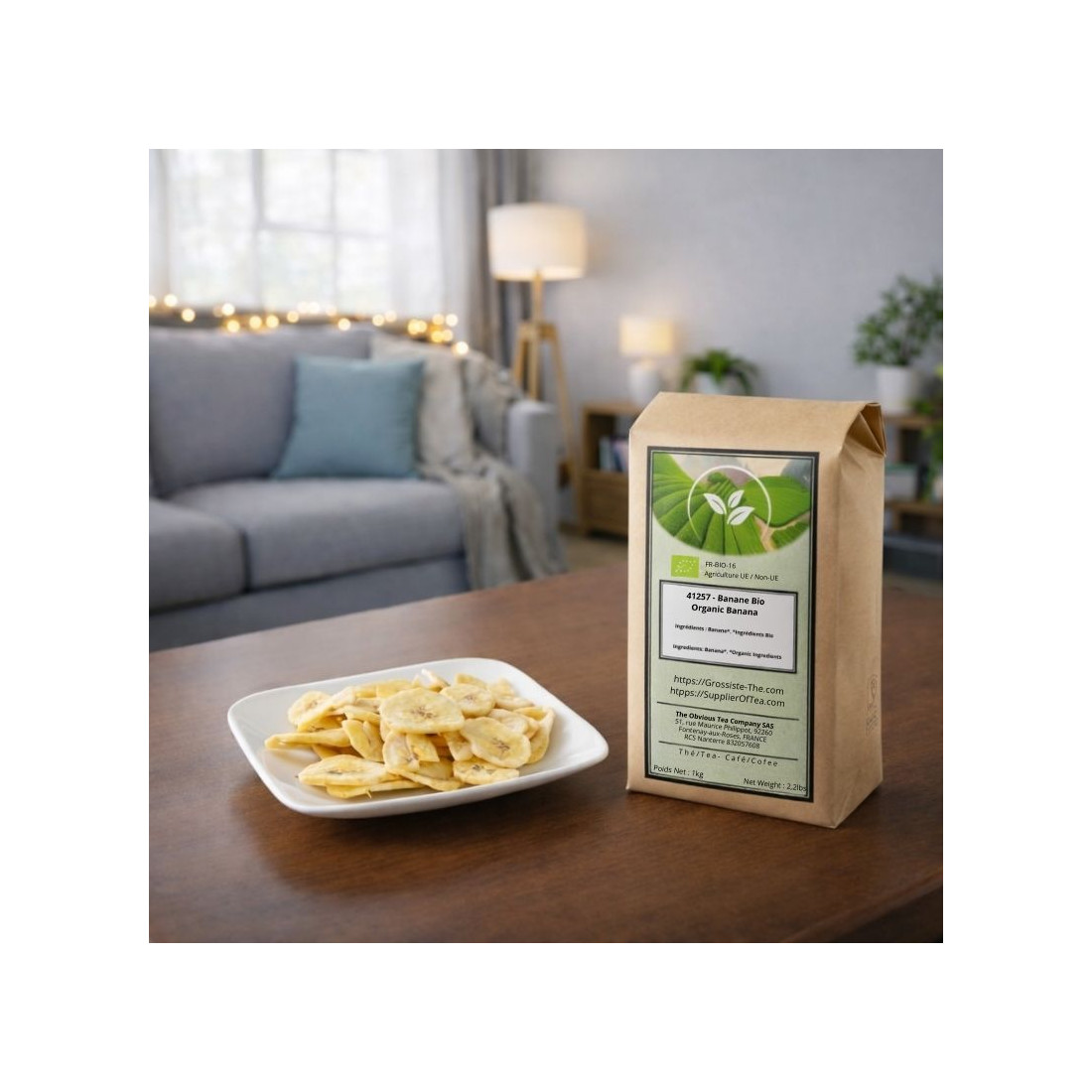 Organic Banana chips - Organic herb and plant by the kilo - Supplier